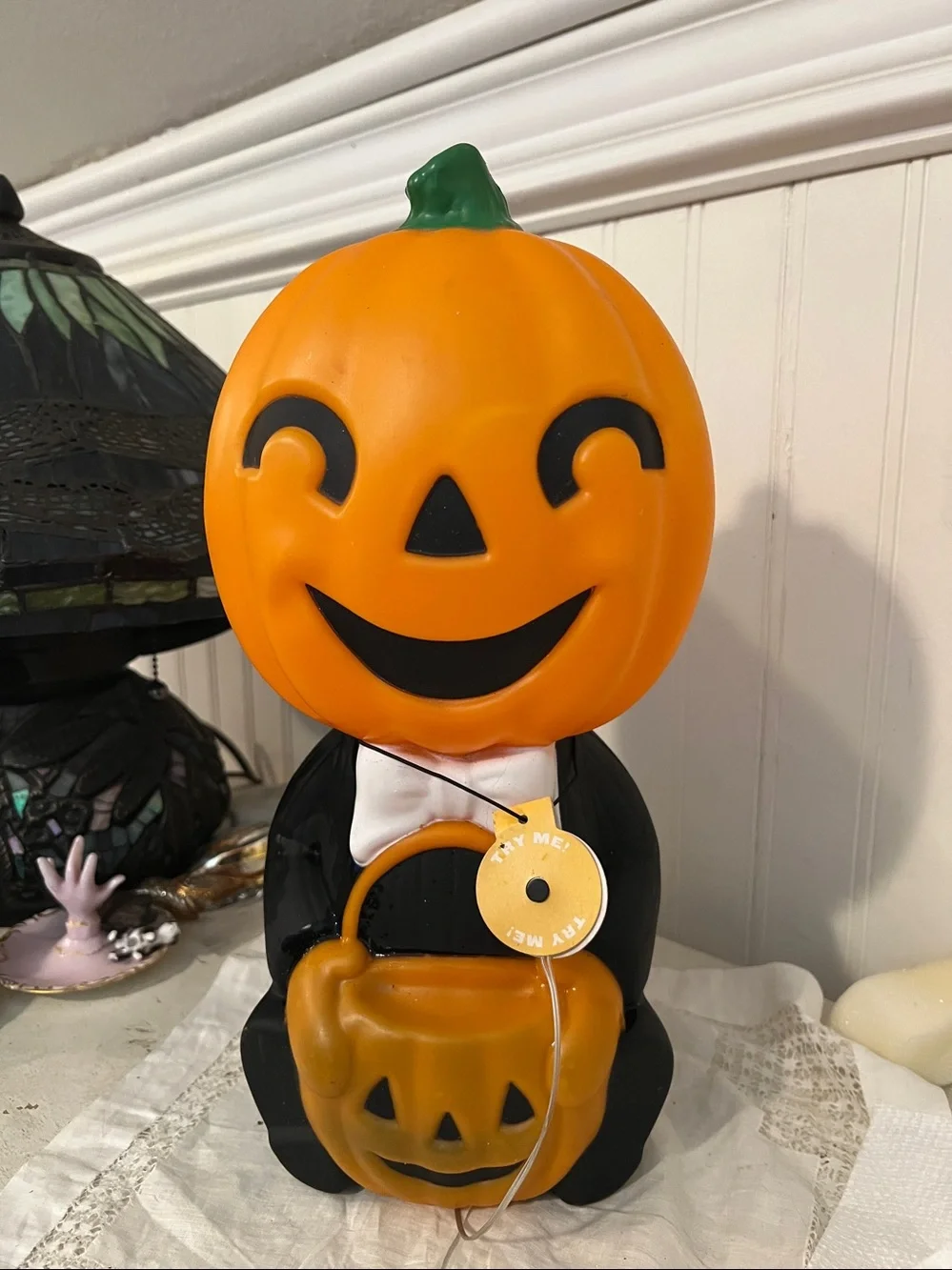 Pumpkin man light up blow mold battery operated